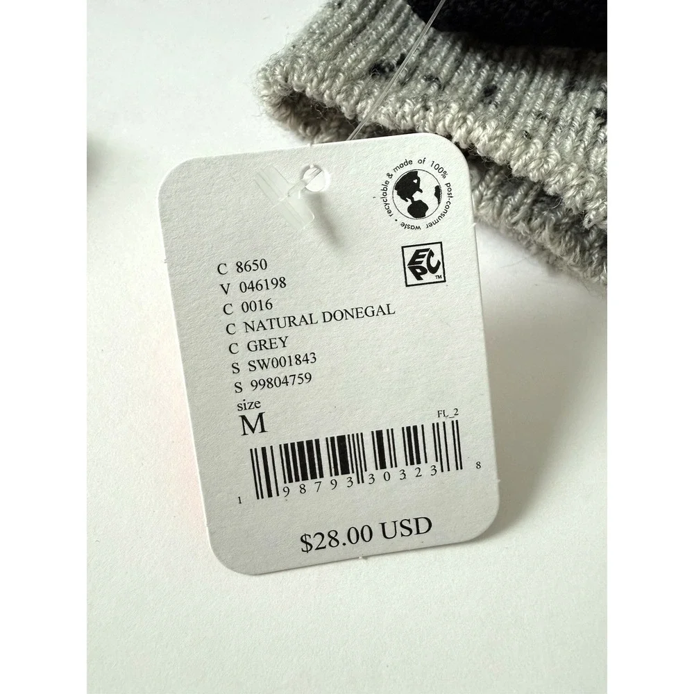 Smartwool Everyday Cable Crew Unisex Medium Full Cushion Gray Black Pattern NEW